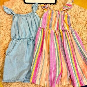 Cat & Jack Romper & Carters Linen Dress - Size 5